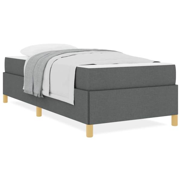 Boxspringbett Dunkelgrau und Braun und Weiß und Dunkelgrau