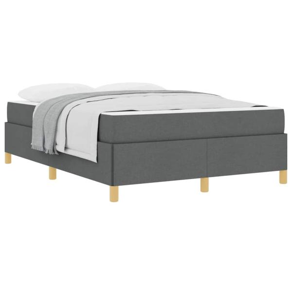 Boxspringbett Dunkelgrau und Weiß und Dunkelgrau 140 x 190 cm