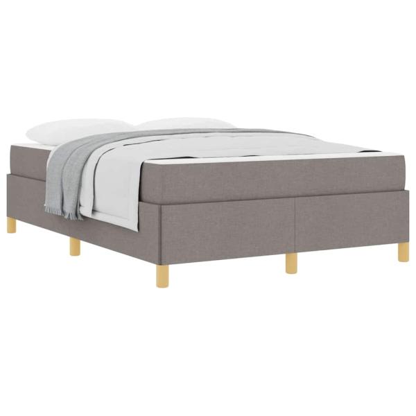 Boxspringbett Taupe und Beige und Weiß 140 x 200 cm der Schaum