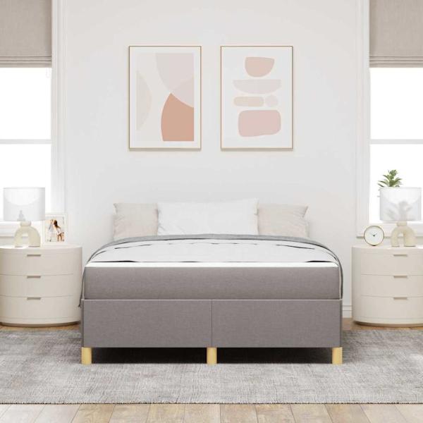 Boxspringbett Taupe und Beige und Weiß 140 x 200 cm der Schaum