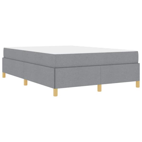Boxspringbett Hellgrau und Weiß und Hellgrau 160 x 200 cm Stoff