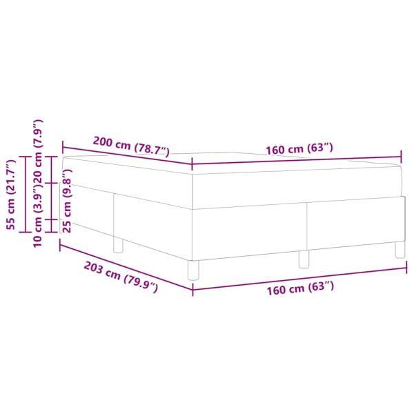 Boxspringbett Hellgrau und Weiß und Hellgrau 160 x 200 cm Stoff