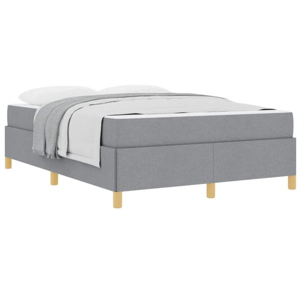 Boxspringbett Hellgrau und Weiß und Hellgrau 160 x 200 cm Stoff