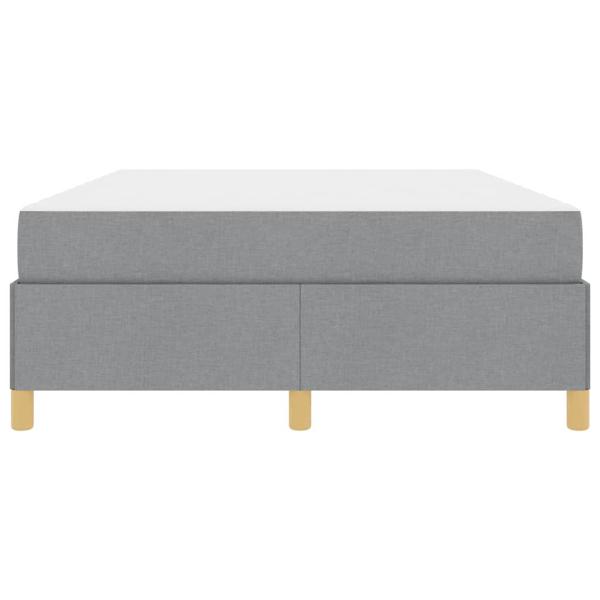 Boxspringbett Hellgrau und Weiß und Hellgrau 160 x 200 cm Stoff