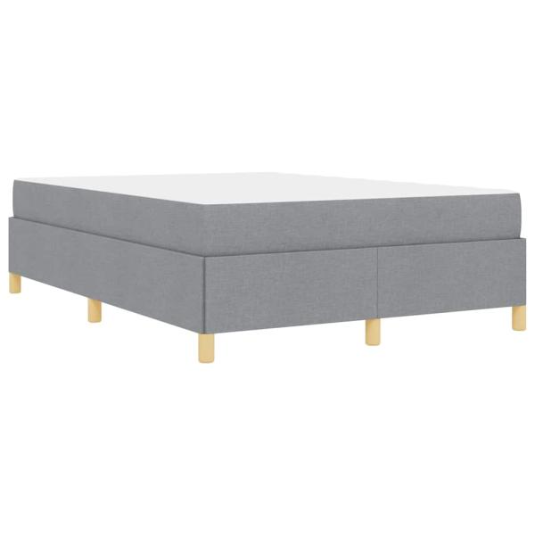 Boxspringbett Hellgrau und Weiß und Hellgrau 160 x 200 cm Stoff