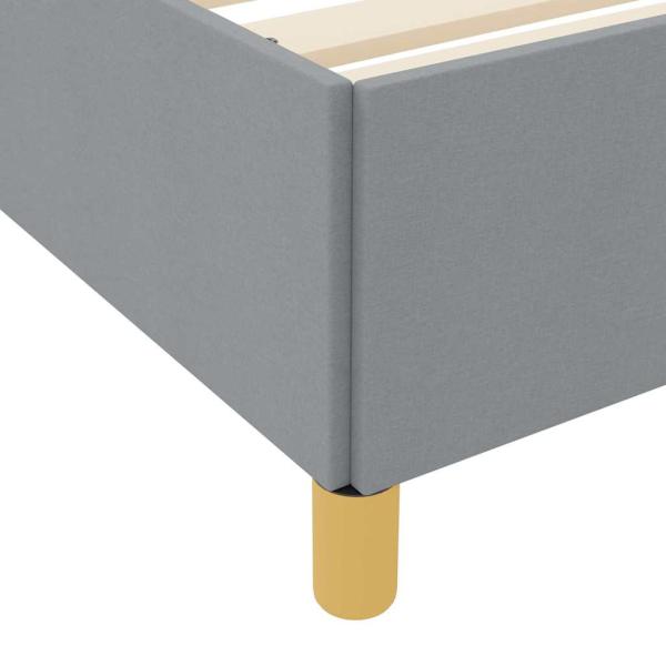 Boxspringbett Hellgrau und Weiß und Hellgrau 160 x 200 cm Stoff