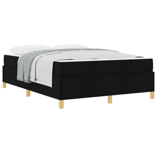 Boxspringbett Schwarz und Weiß und Schwarz 160 x 200 cm Stoff