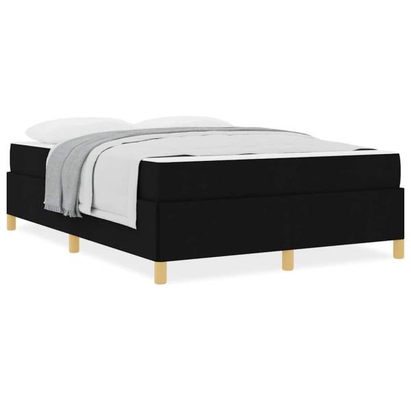 Boxspringbett Schwarz und Weiß und Schwarz 160 x 200 cm Stoff