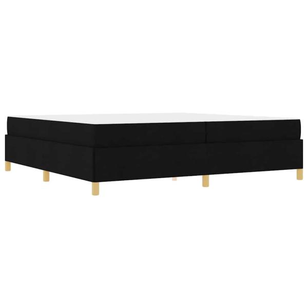 Boxspringbett Schwarz und Weiß und Schwarz 200 x 200 cm Stoff