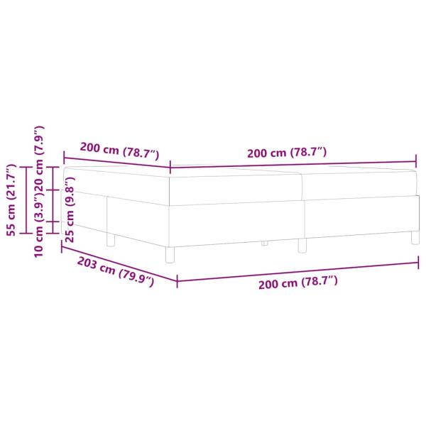 Boxspringbett Schwarz und Weiß und Schwarz 200 x 200 cm Stoff