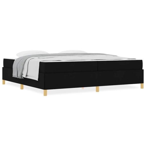 Boxspringbett Schwarz und Weiß und Schwarz 200 x 200 cm Stoff