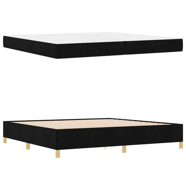 Boxspringbett Schwarz und Weiß und Schwarz 200 x 200 cm Stoff