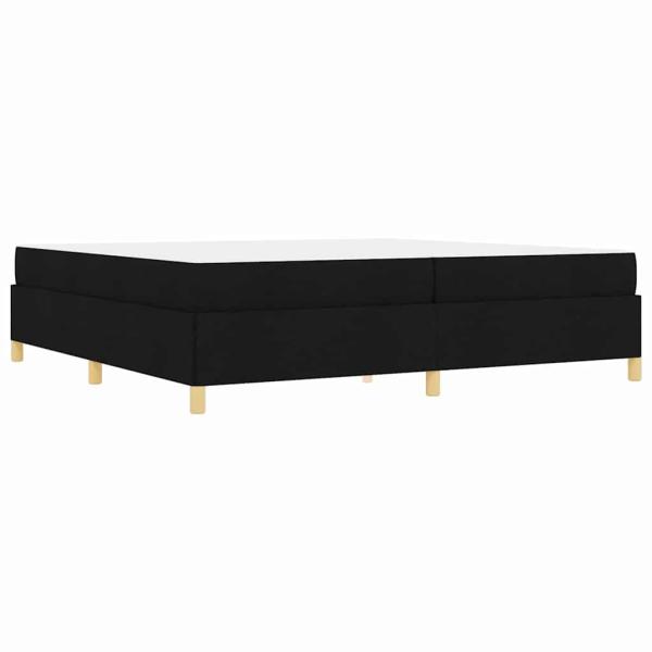 Boxspringbett Schwarz und Weiß und Schwarz 200 x 200 cm Stoff