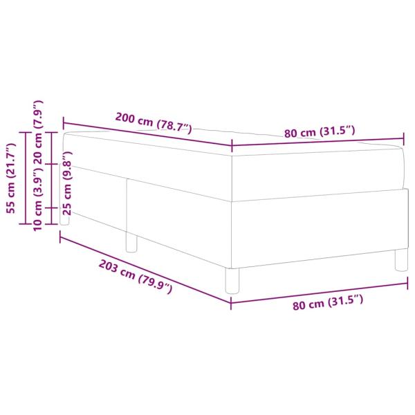 Bettgestell mit Matratze Weiß 80 x 200 cm Kunstleder