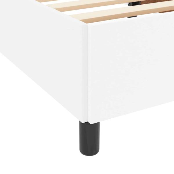 Bettgestell mit Matratze Weiß 80 x 200 cm Kunstleder