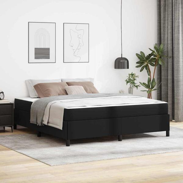 ARDEBO.de - Bettgestell mit Matratze Schwarz 180 x 200 cm Kunstleder