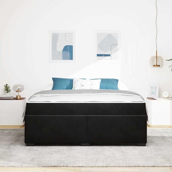 Bettgestell Sonstiges Schwarz 180 x 200 cm Samt