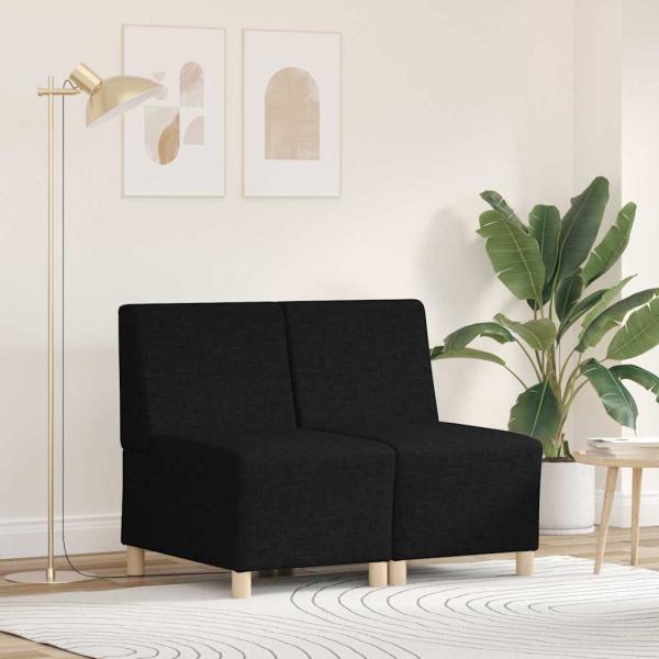 ARDEBO.de - Sofa Stuhl Hellgrau 55 cm Stoff 2 pcs Schwarz 55 x 74 x 82 cm