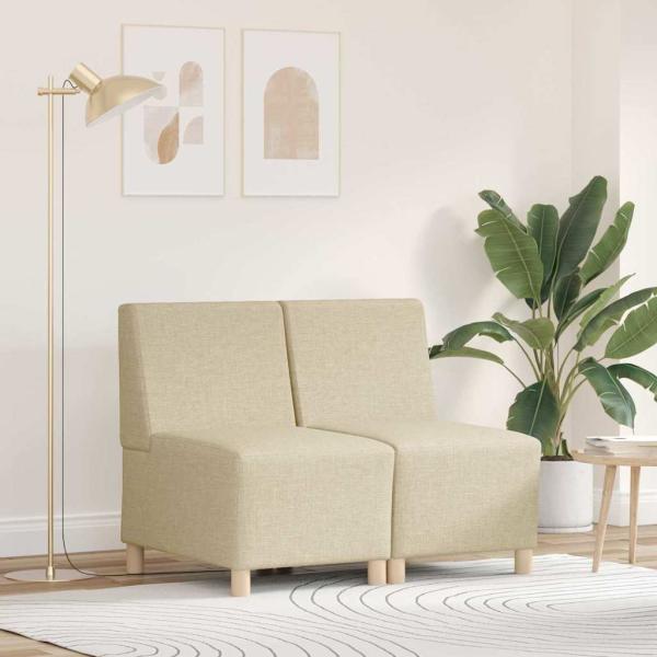 ARDEBO.de - Sofa Stuhl Hellgrau 55 cm Stoff 2 pcs Creme 55 x 74 x 82 cm