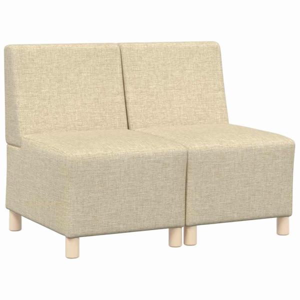 Sofa Stuhl Hellgrau 55 cm Stoff 2 pcs Creme 55 x 74 x 82 cm