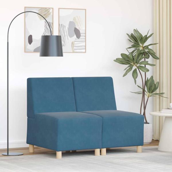 ARDEBO.de - Sofa Stühle 2 pcs Blau 55 x 74 x 82 cm Samt