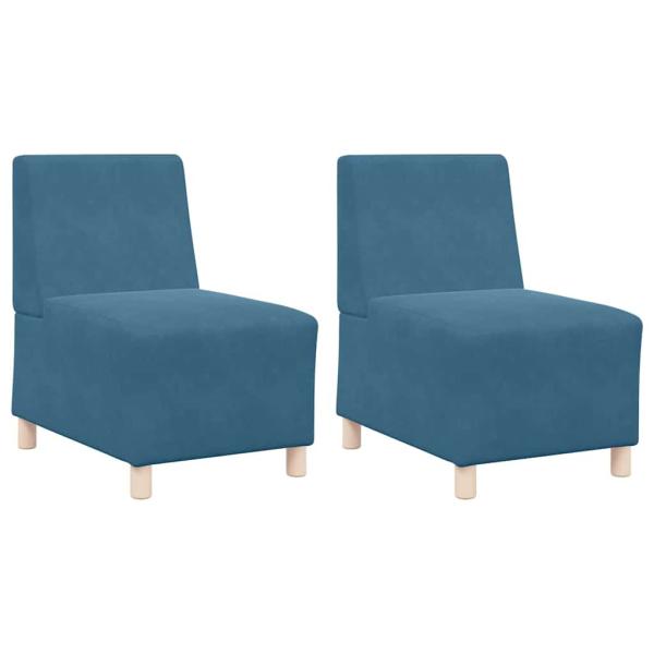 Sofa Stühle 2 pcs Blau 55 x 74 x 82 cm Samt