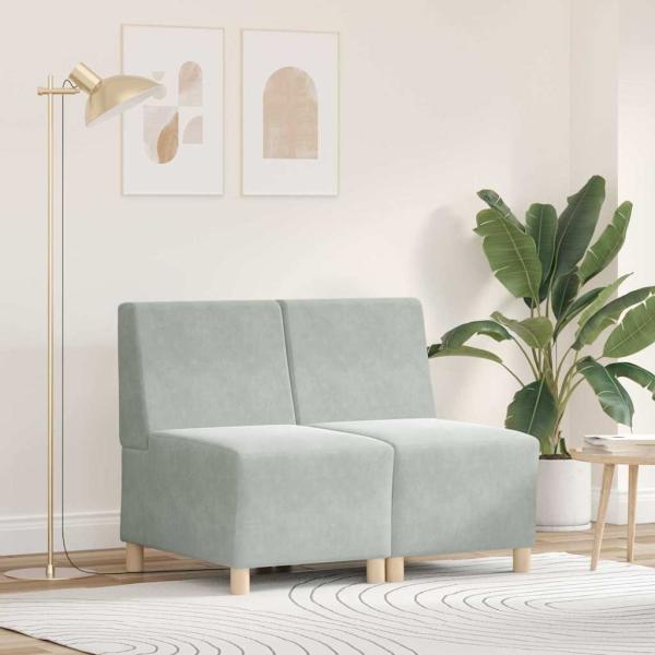 ARDEBO.de - Sofa Stühle 2 pcs Hellgrau 55 x 74 x 82 cm Samt