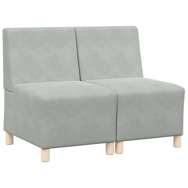 Sofa Stühle 2 pcs Hellgrau 55 x 74 x 82 cm Samt