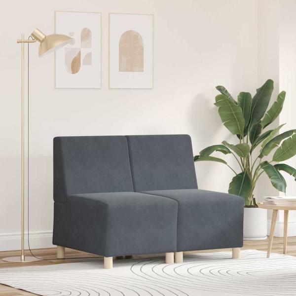 ARDEBO.de - Sofa Stühle 2 pcs Dunkelgrau 55 x 74 x 82 cm Samt