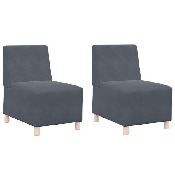 Sofa Stühle 2 pcs Dunkelgrau 55 x 74 x 82 cm Samt