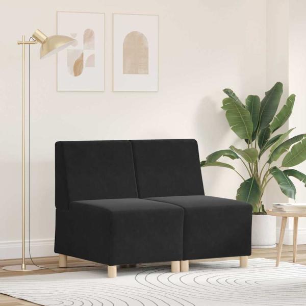 ARDEBO.de - Sofa Stühle 2 pcs Schwarz 55 x 74 x 82 cm Samt