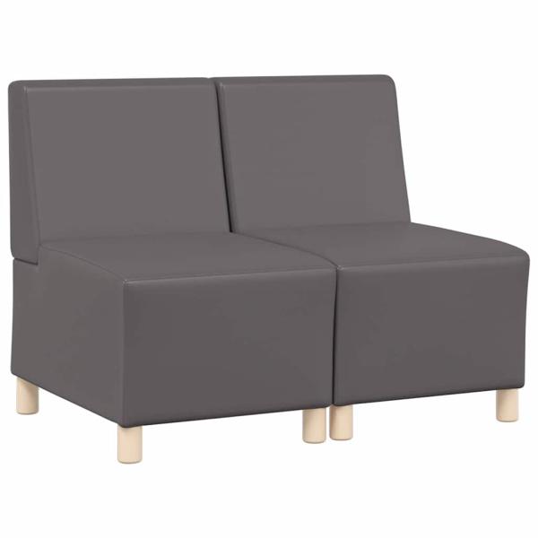 Sofa Stühle 2 pcs Grau 55 x 74 x 82 cm Kunstleder