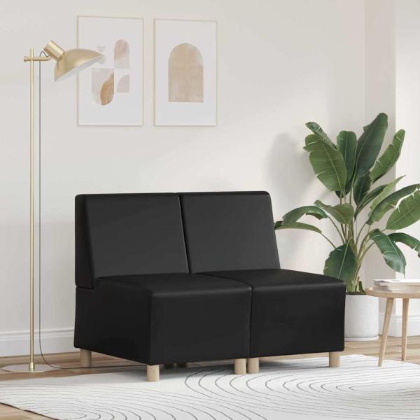 ARDEBO.de - Sofa Stühle 2 pcs Schwarz 55 x 74 x 82 cm Kunstleder