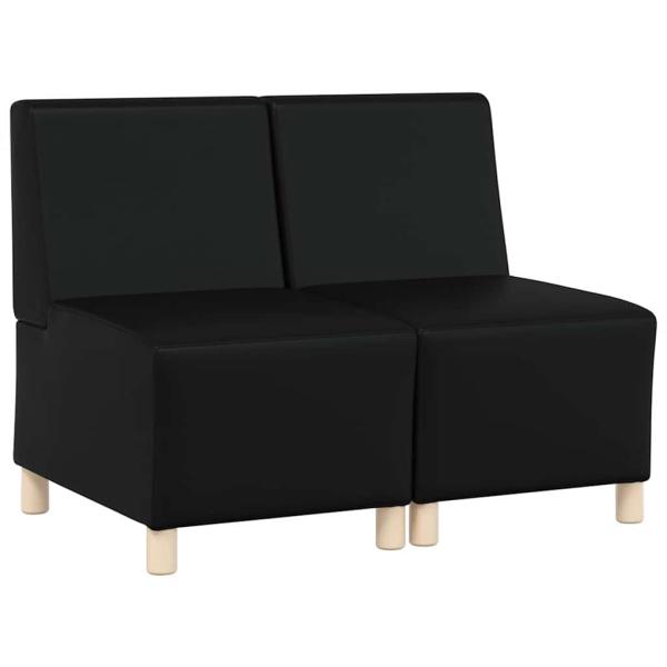 Sofa Stühle 2 pcs Schwarz 55 x 74 x 82 cm Kunstleder