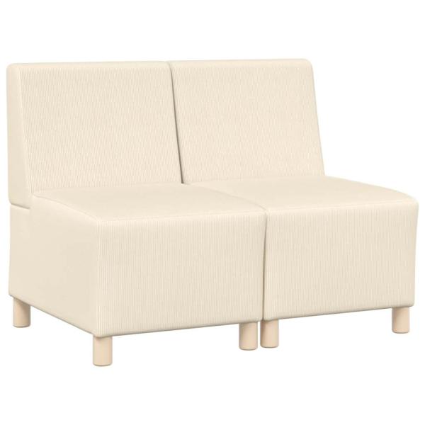 Sofa Chiar 2 pcs Creme 55 x 74 x 82 cm Cordstoff