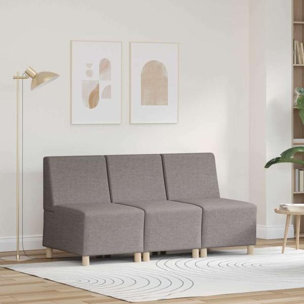 ARDEBO.de - Sofa Stuhl Hellgrau 55 cm Stoff 3 pcs Taupe 55 x 74 x 82 cm
