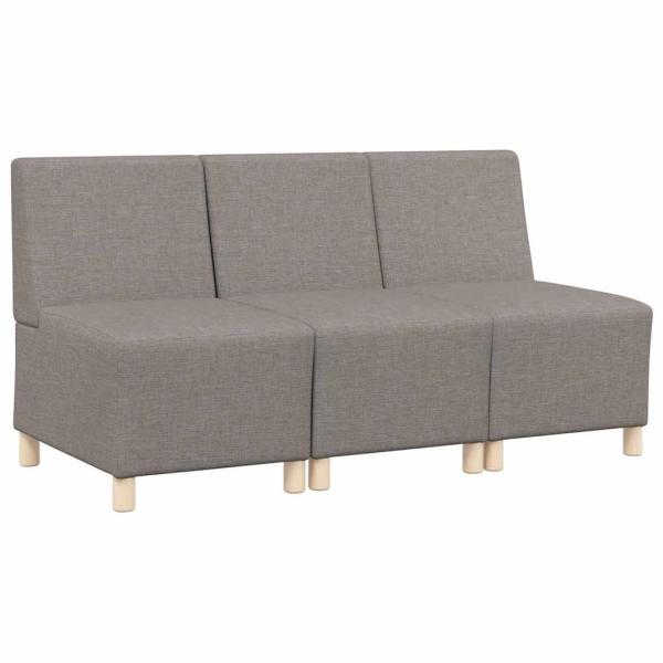 Sofa Stuhl Hellgrau 55 cm Stoff 3 pcs Taupe 55 x 74 x 82 cm