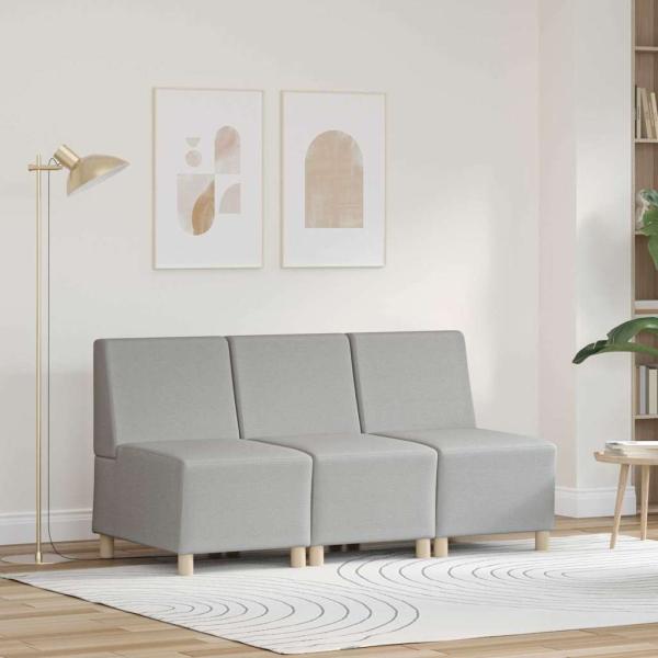 ARDEBO.de - Sofa Stuhl Hellgrau 55 cm Stoff 3 pcs Wolken-Grau