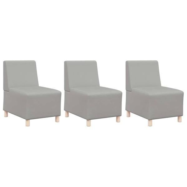Sofa Stuhl Hellgrau 55 cm Stoff 3 pcs Wolken-Grau