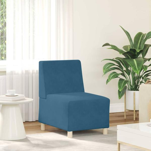 Sofa Stühle 3 pcs Blau 55 x 74 x 82 cm Samt