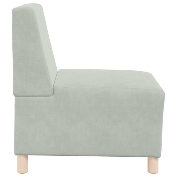 Sofa Stühle 3 pcs Hellgrau 55 x 74 x 82 cm Samt