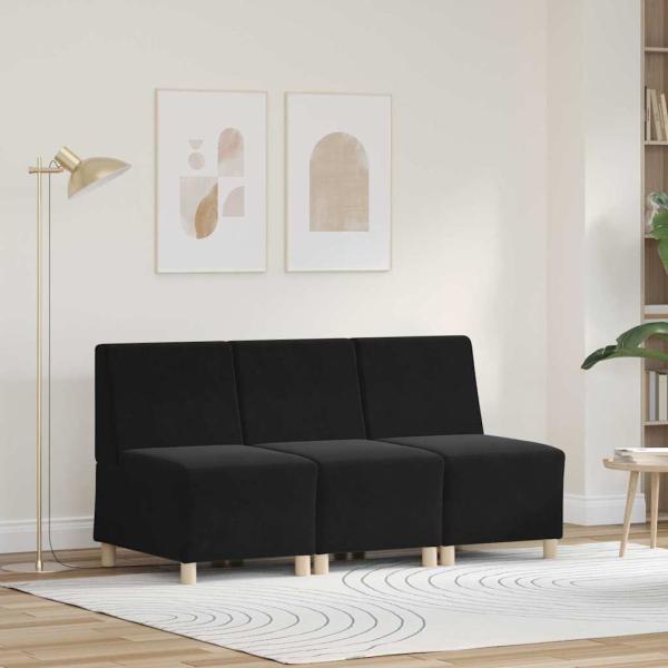 ARDEBO.de - Sofa Stühle 3 pcs Schwarz 55 x 74 x 82 cm Samt