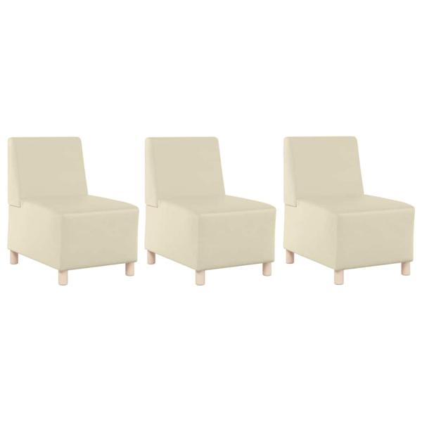 Sofa Stühle 3 pcs Creme 55 x 74 x 82 cm Kunstleder