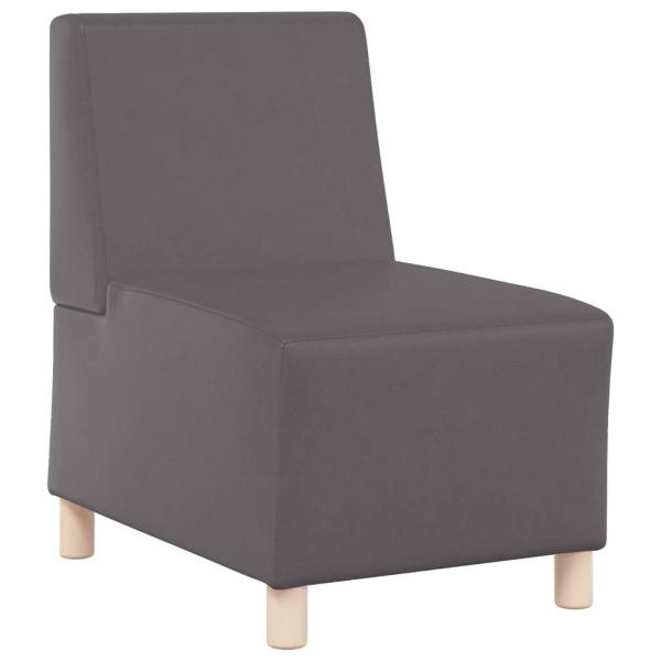 Sofa Stühle 3 pcs Grau 55 x 74 x 82 cm Kunstleder
