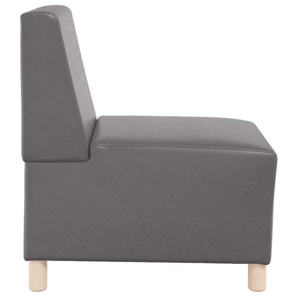 Sofa Stühle 3 pcs Grau 55 x 74 x 82 cm Kunstleder