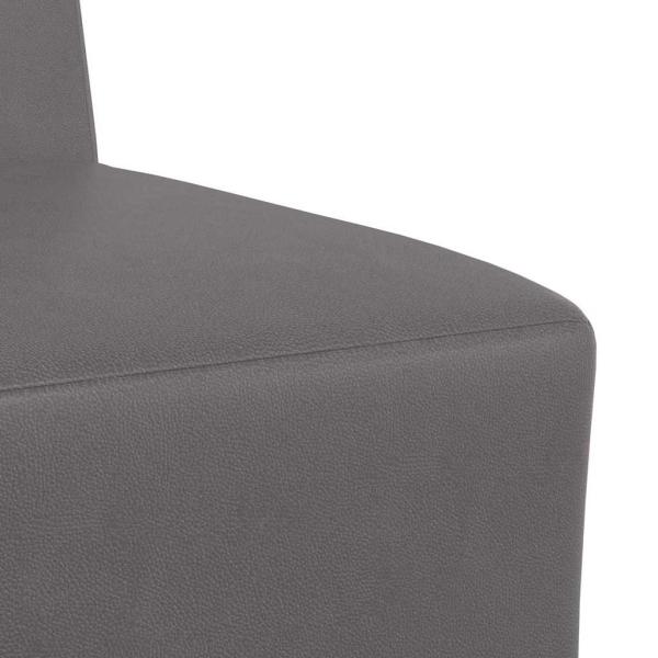 Sofa Stühle 3 pcs Grau 55 x 74 x 82 cm Kunstleder