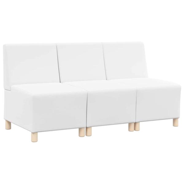 Sofa Stühle 3 pcs Weiß 55 x 74 x 82 cm Kunstleder