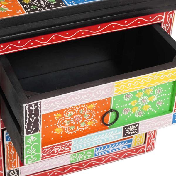 Nachttisch Multicolour 40 x 30 x 40 cm Massivholz mit Farbe