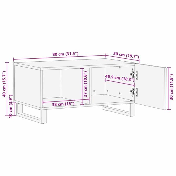 Kaffee-Tische Braun 80 x 50 x 40 cm massives Mangoholz
