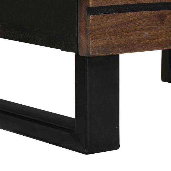 Highboard Nussbaum Holz mit Regal Sonstiges mit Speicher mit Tür Braun 40 x 33.5 x 110 cm